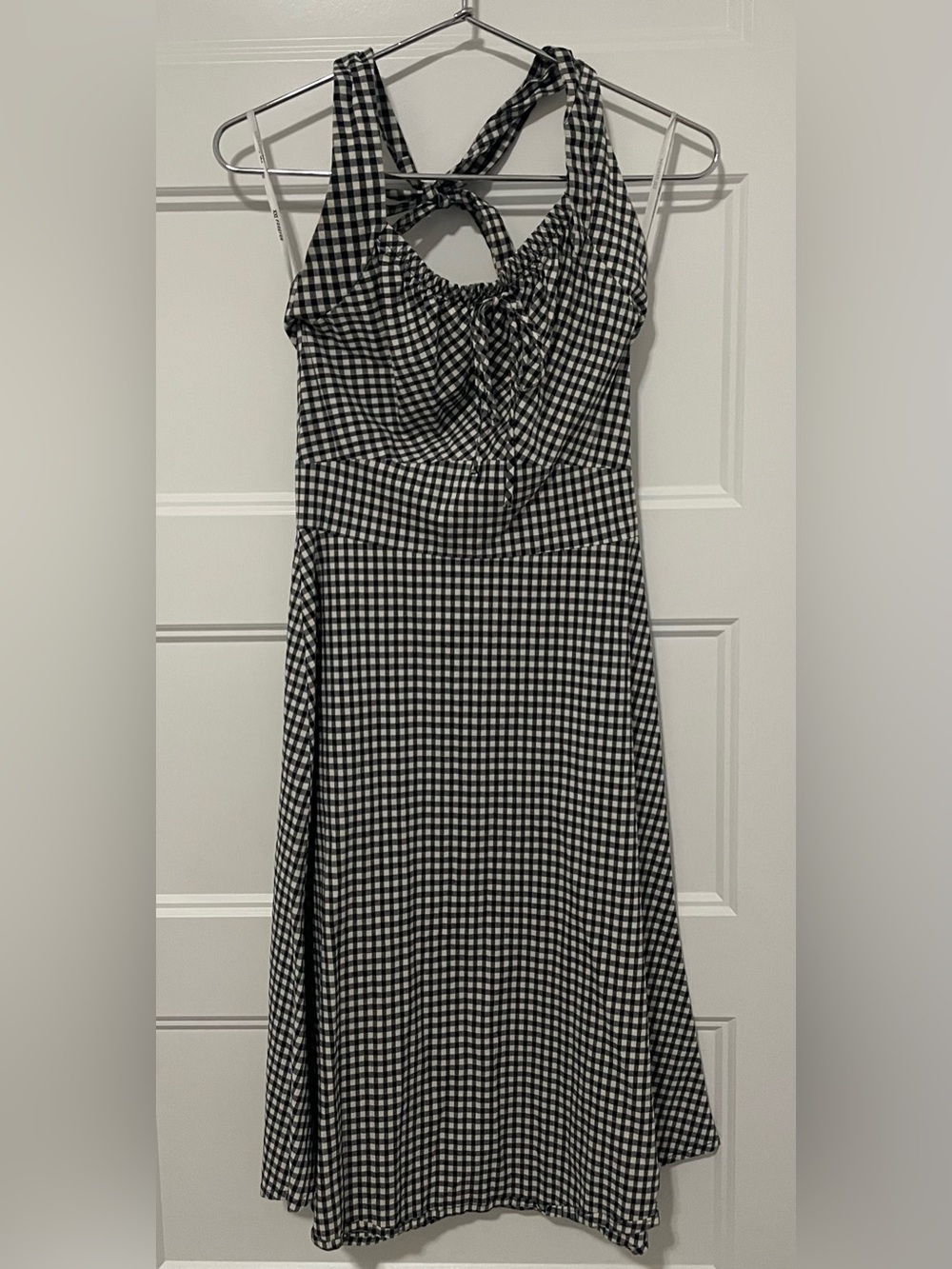 S - halter top checkered dress dress